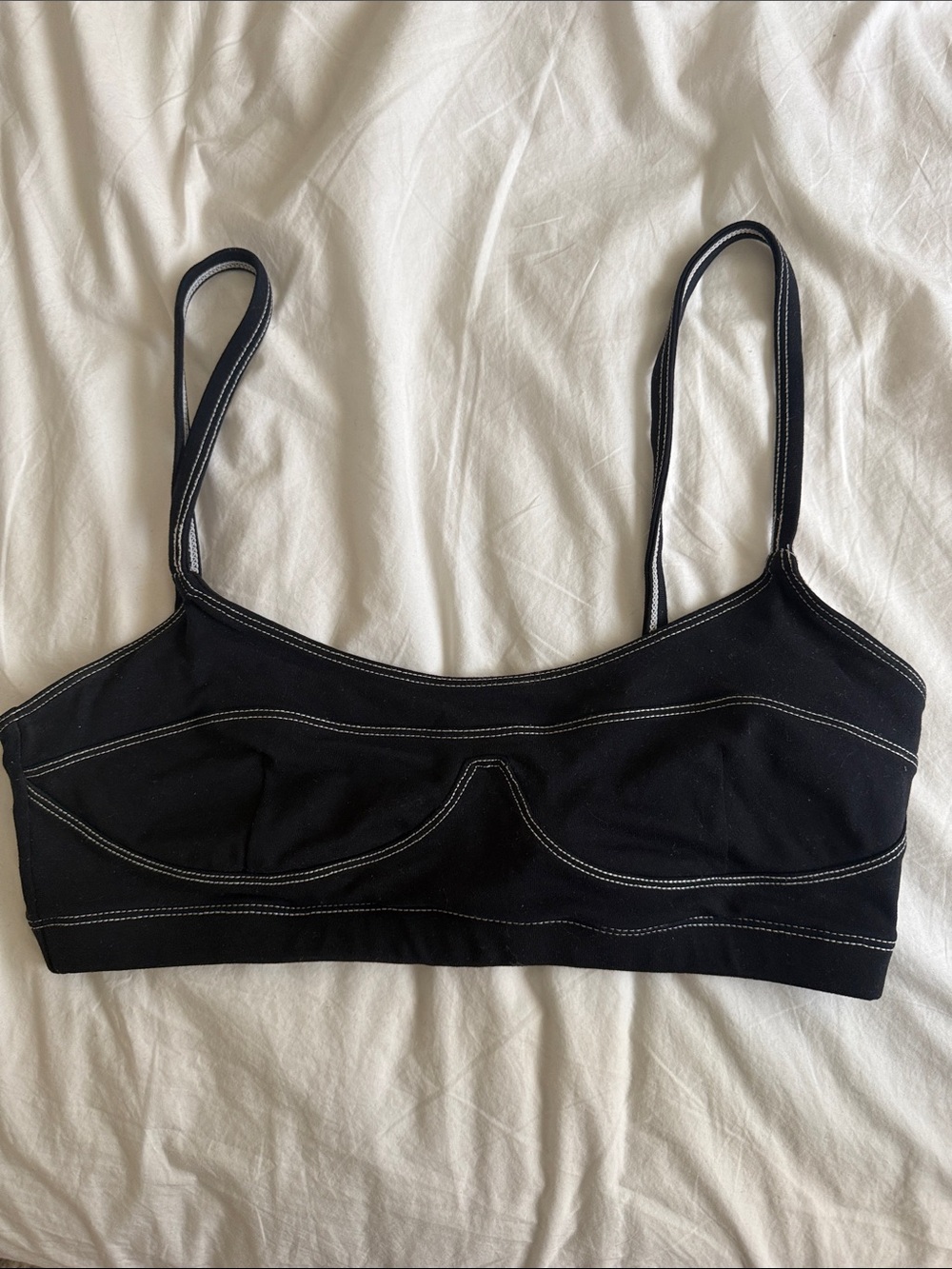 Glyder Black Contrast-Stitch Sports Bra